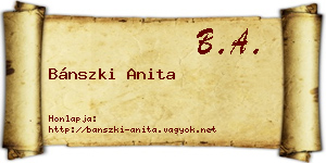 Bánszki Anita névjegykártya